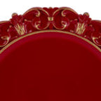 Vassoio rotondo barocco in melamina rosso ed oro | rohome