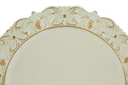 Vassoio rotondo barocco in melamina bianco ed oro | rohome