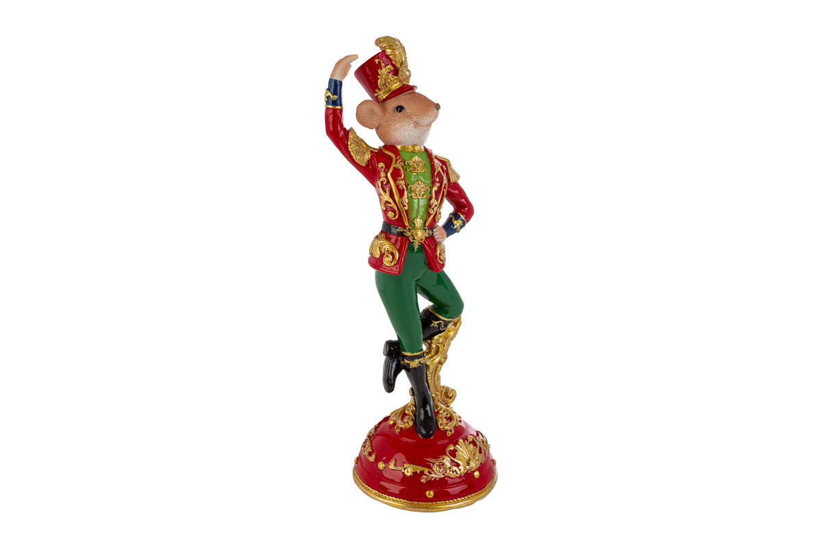 Statua Topo Natalizio in Resina danzante h.30cm | Rohome