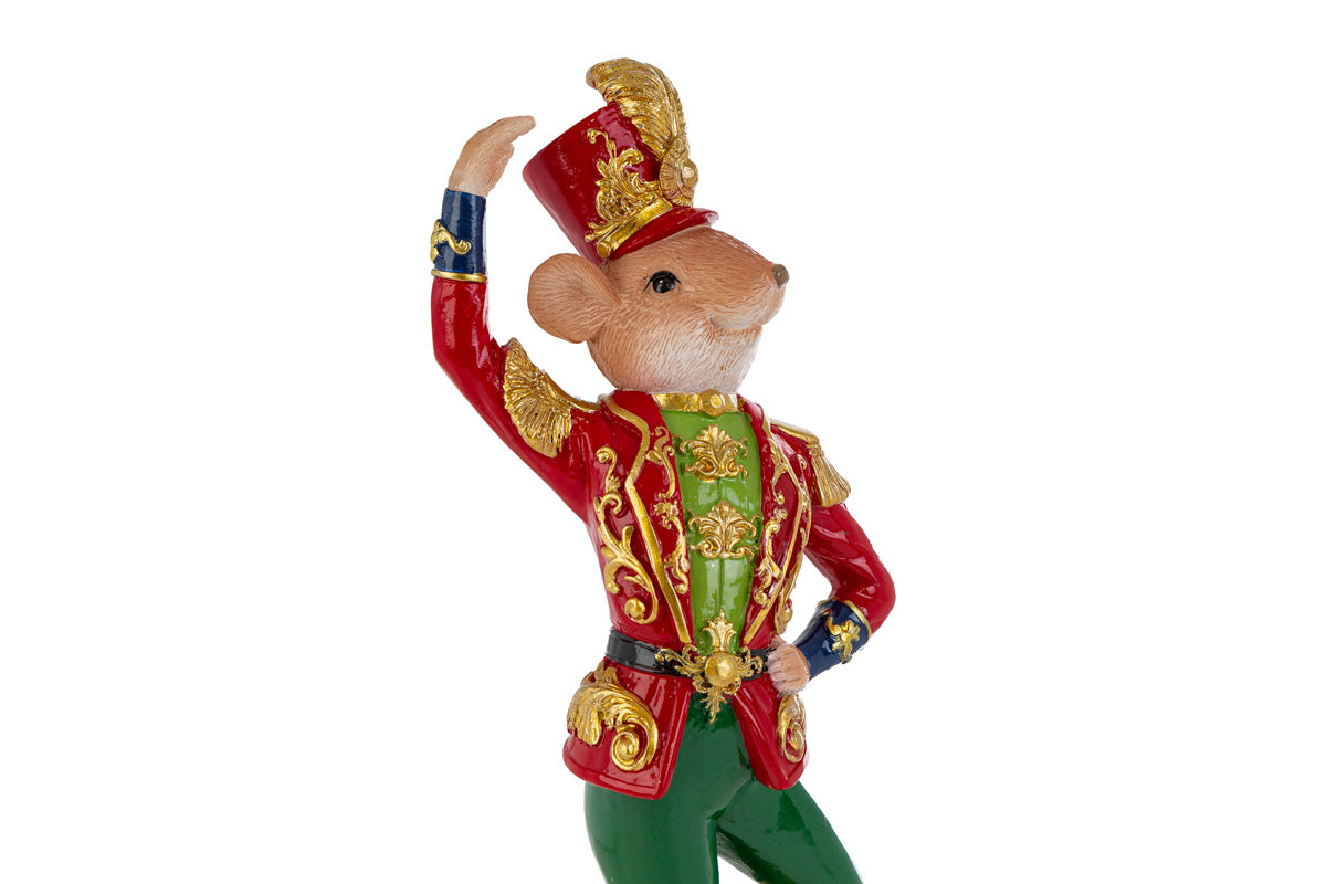 Statua Topo Natalizio in Resina danzante h.30cm | Rohome