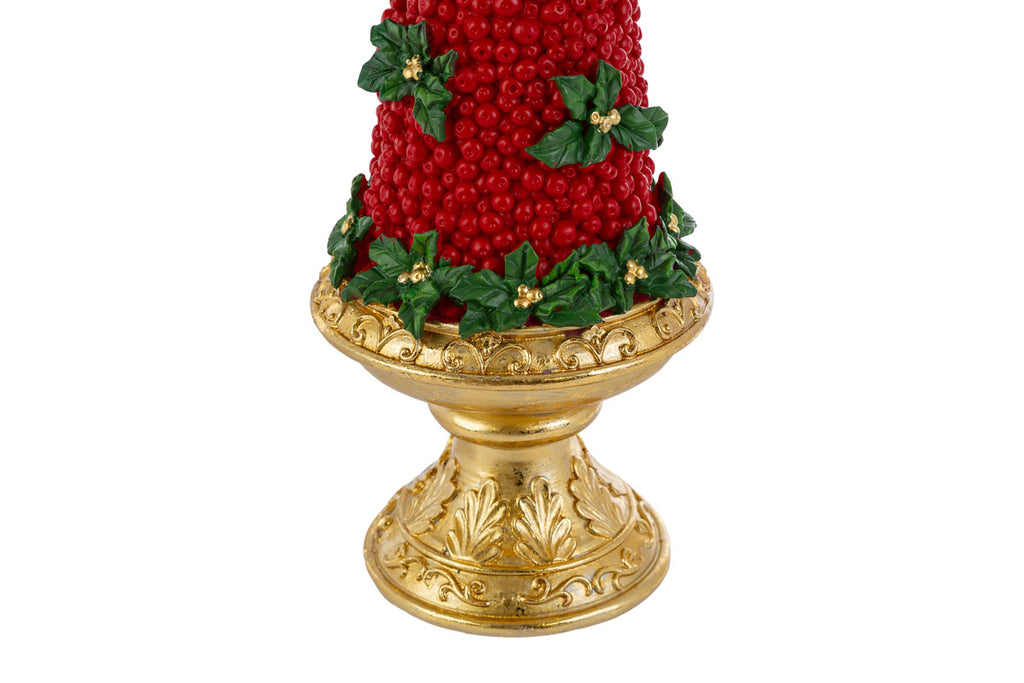 Albero di natale in resina con bacche e fiocchi h.35 | Rohome
