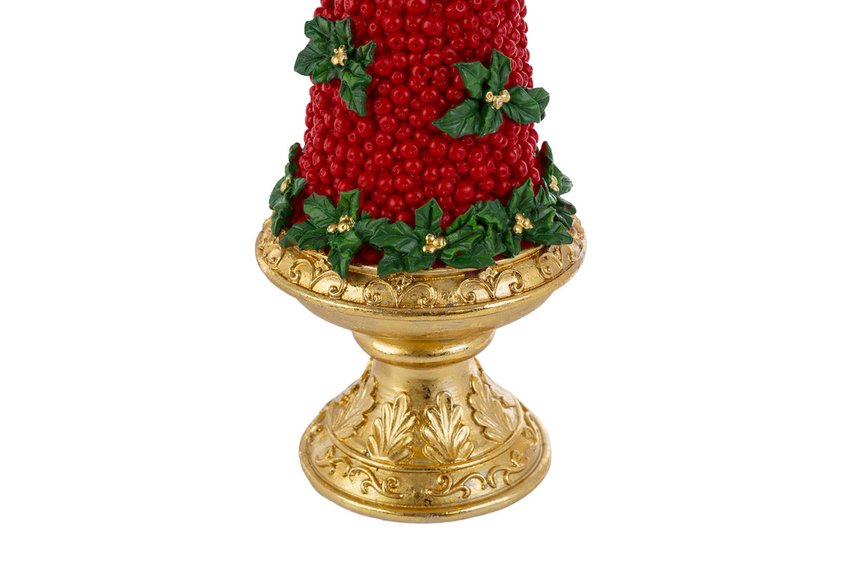 Albero di natale in resina con bacche e fiocchi h.35 | Rohome