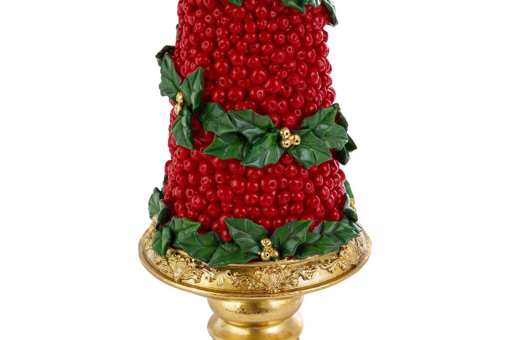 Albero di natale in resina con bacche e fiocchi h.48 | Rohome