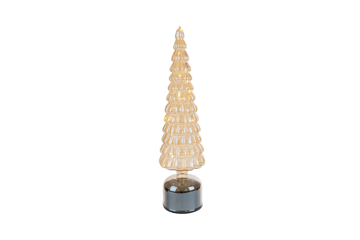Albero di natale in vetro colore ambra rotante h39 | Rohome