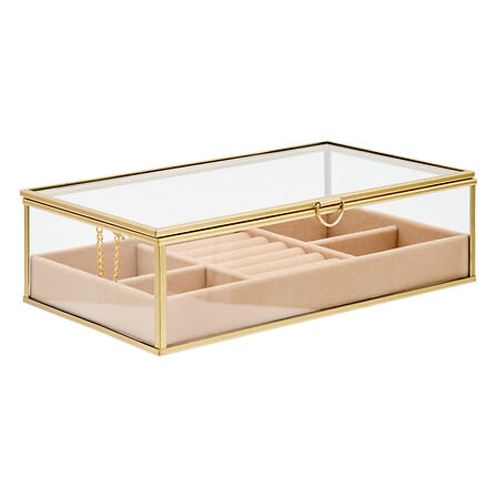 Portagioie in vetro e metallo colore oro | Rohome