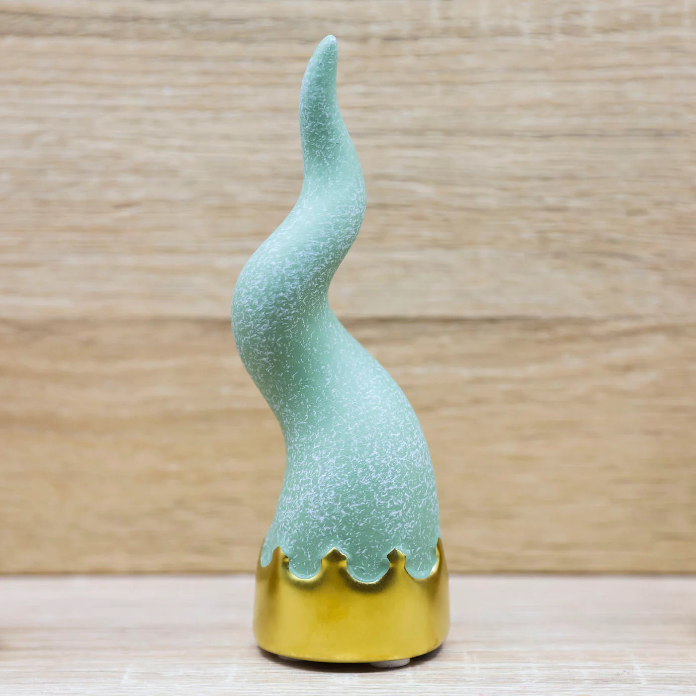 Corno portafortuna in ceramica verde H.15cm | rohome