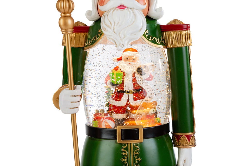 Soldatino natalizio in resina con boule de neige carillon H.50cm | Rohome
