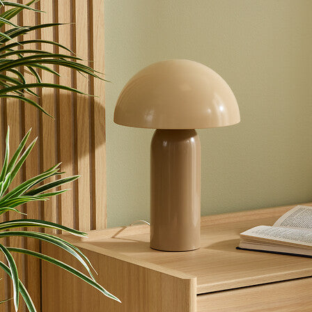 Lampada da tavolo in metallo fungo beige | rohome