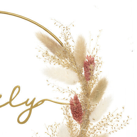 Decorazione murale in metallo con fiore e scritta Welcome  | rohome