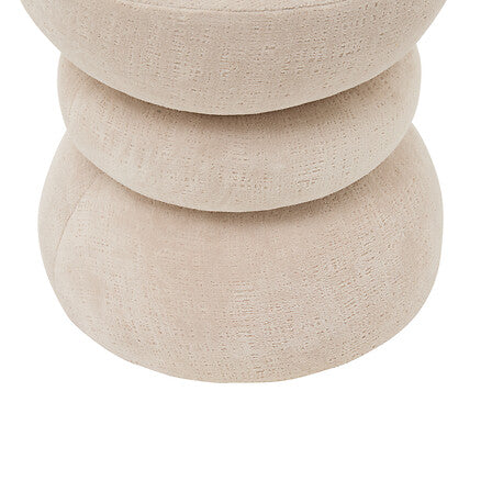 Pouf moderno in tessuto colore beige totem | Rohome