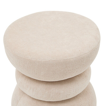 Pouf moderno in tessuto colore beige totem | Rohome