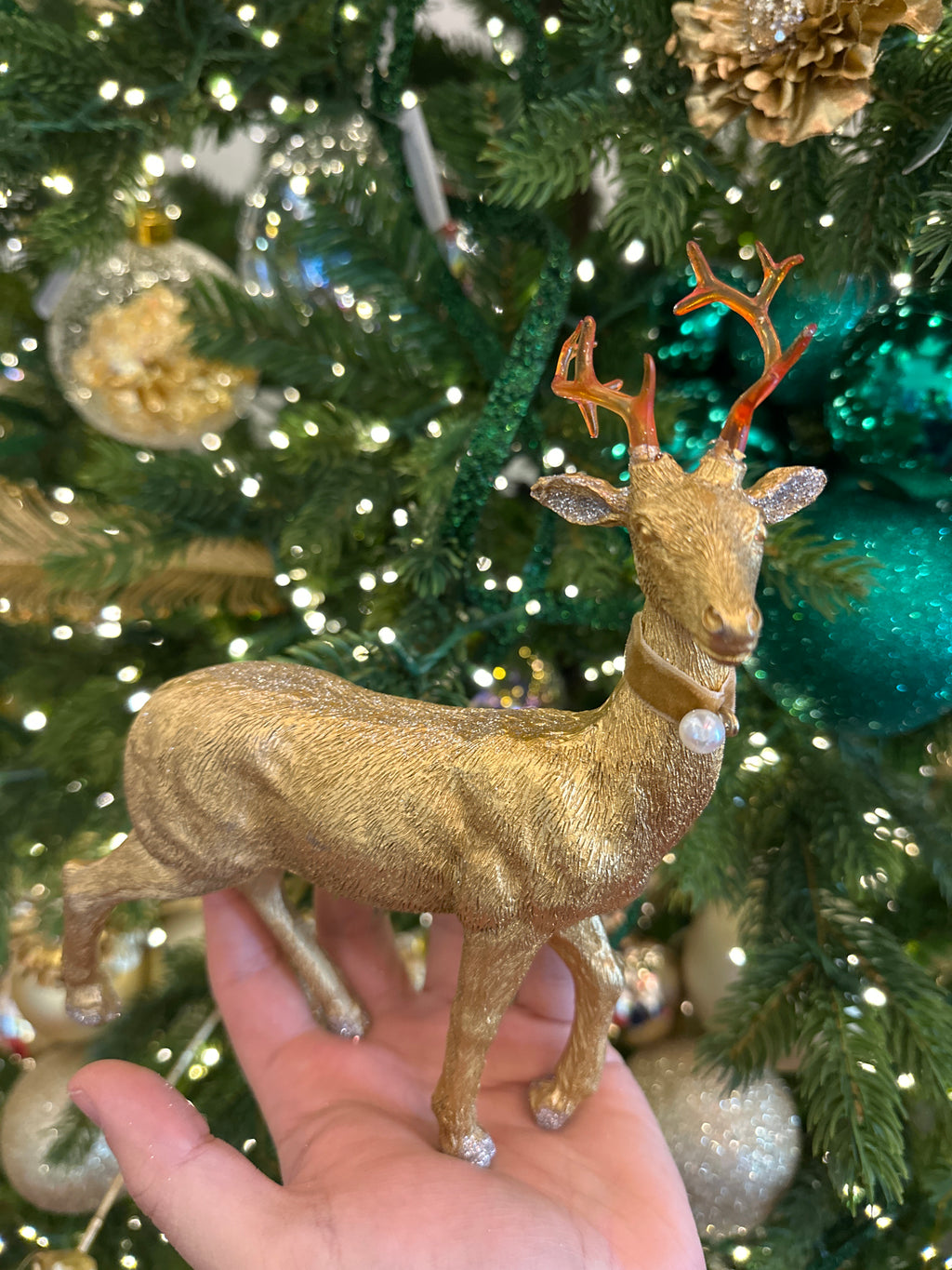 Renna Natalizia in resina con perla | Rohome