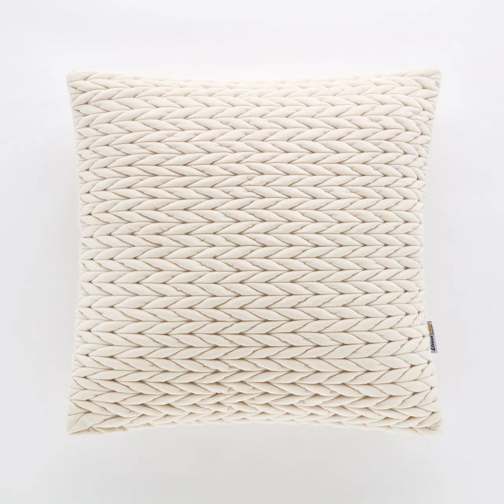 Cuscino arredo in velluto intreccio panna | Rohome