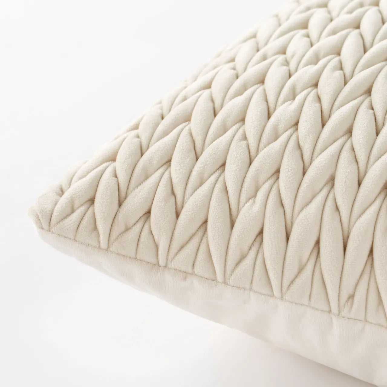 Cuscino arredo in velluto intreccio panna | Rohome