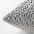 Cuscino arredo in velluto intreccio grigio | Rohome