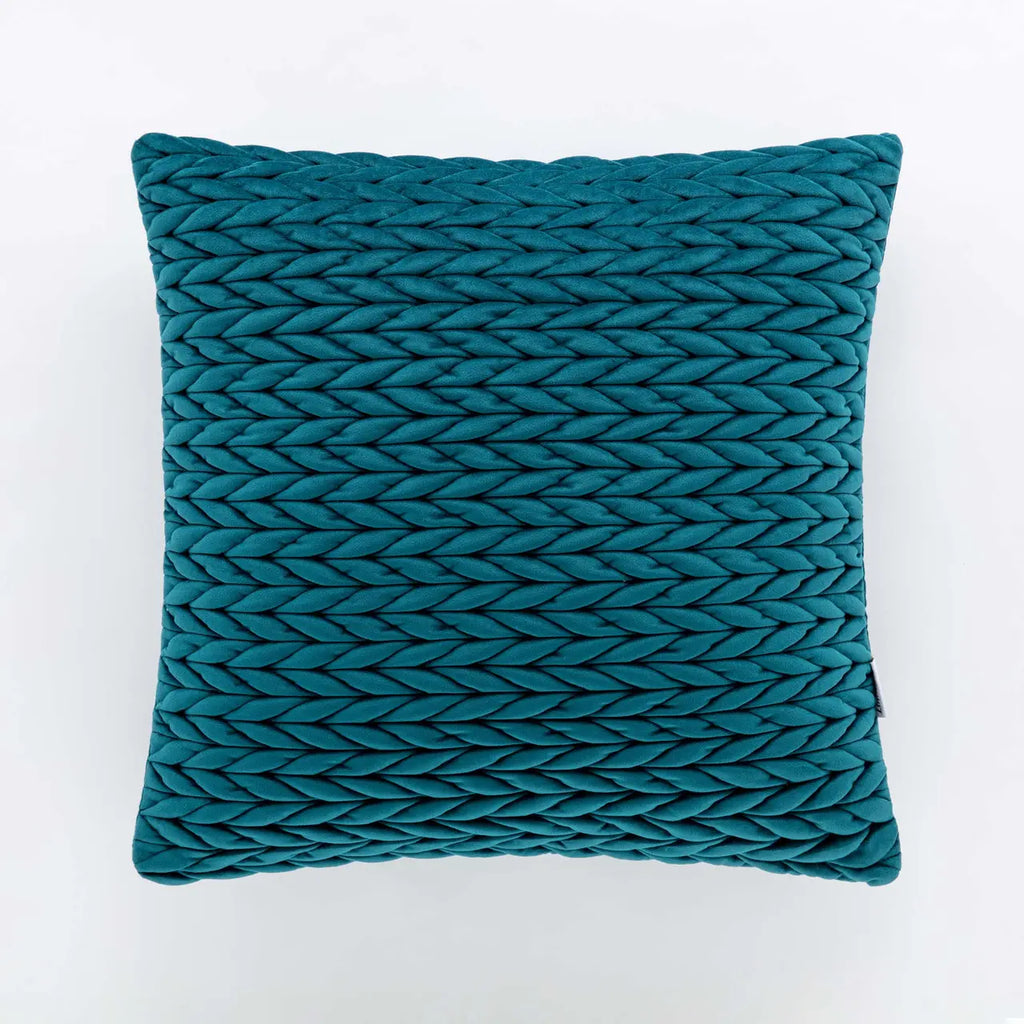 Cuscino arredo in velluto intreccio ottanio | Rohome