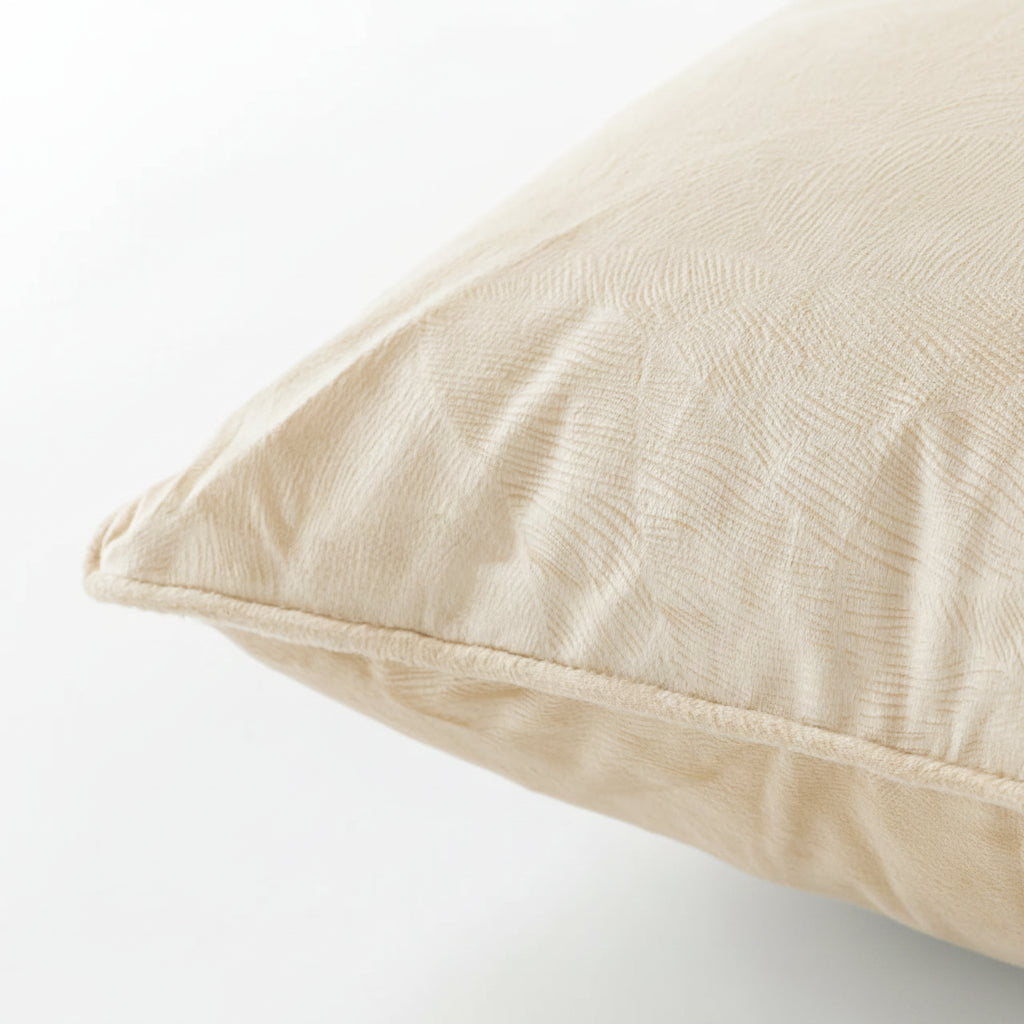 Cuscino arredo in velluto foglie beige| Rohome