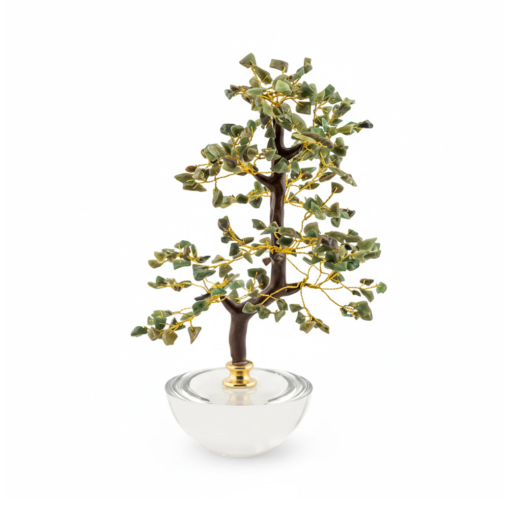 Pianta Bonsai in ceramica con pietre verdi h.20cm | Rohome