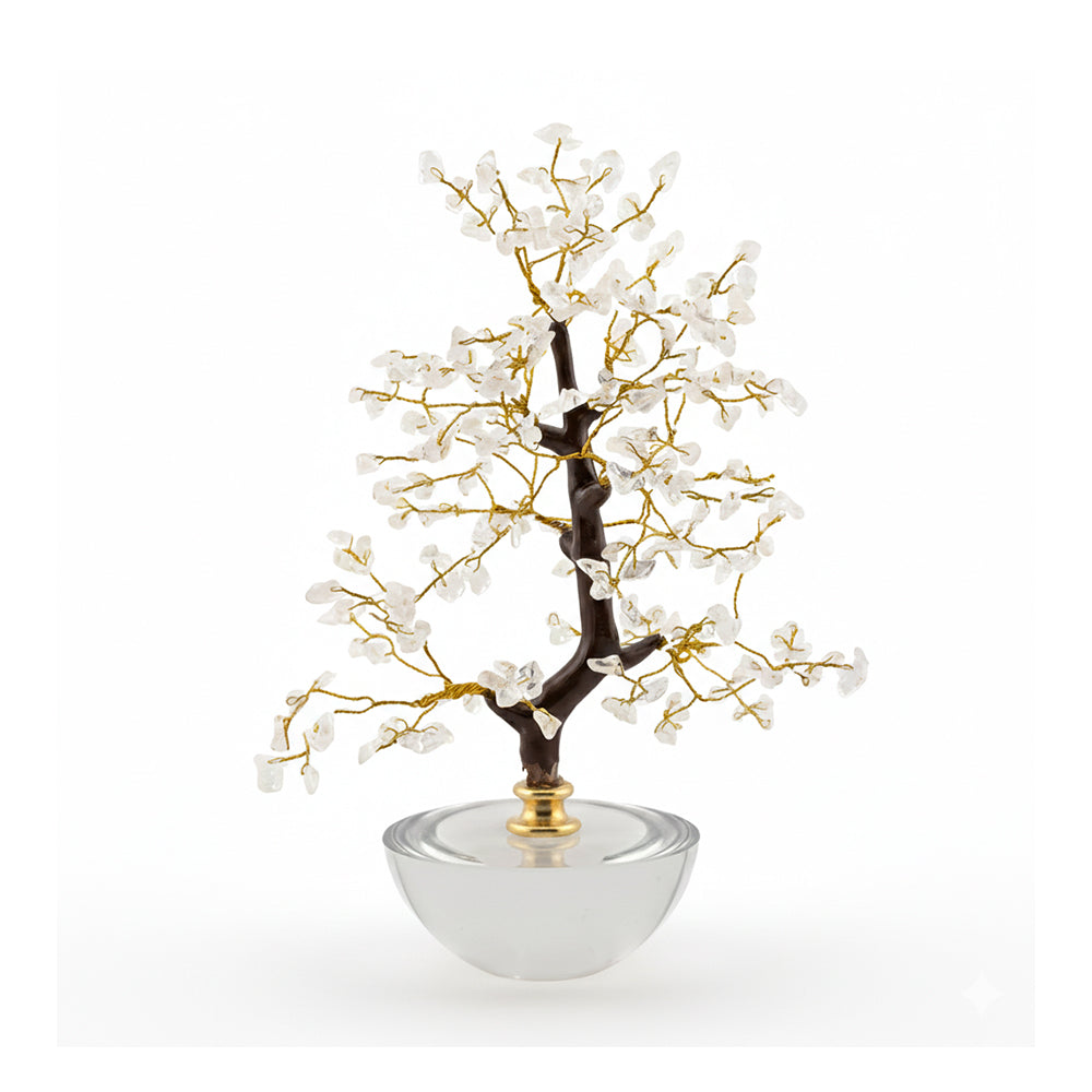 Pianta Bonsai in ceramica con pietre bianche h.20cm | Rohome