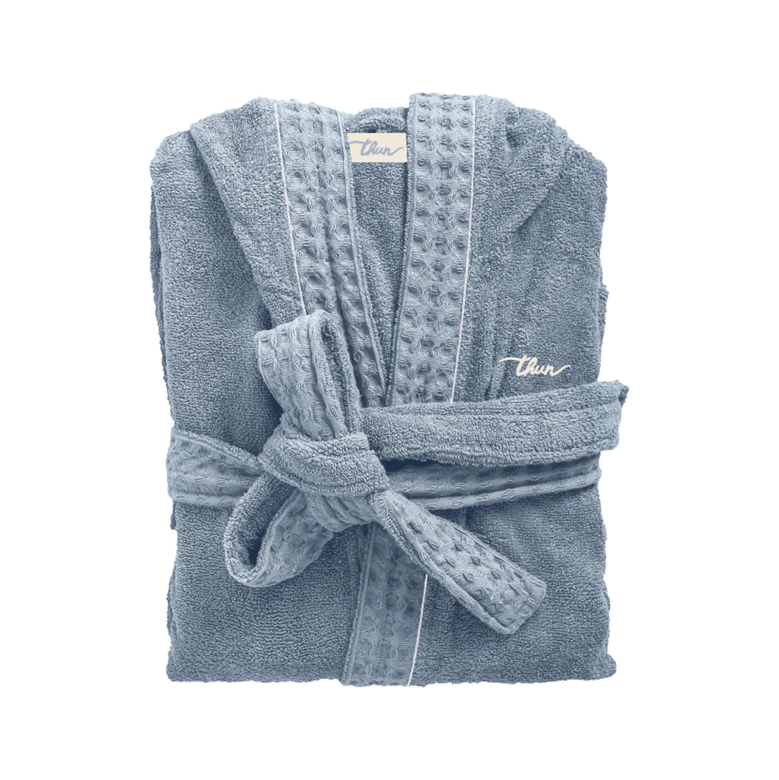 Thun - Accappatoio in spugna Iconic Elegance azzurro l/xl | Rohome