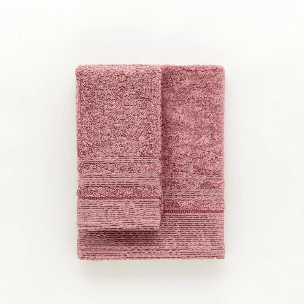 Set 1+1 asciugamani e viso rosa | Rohome