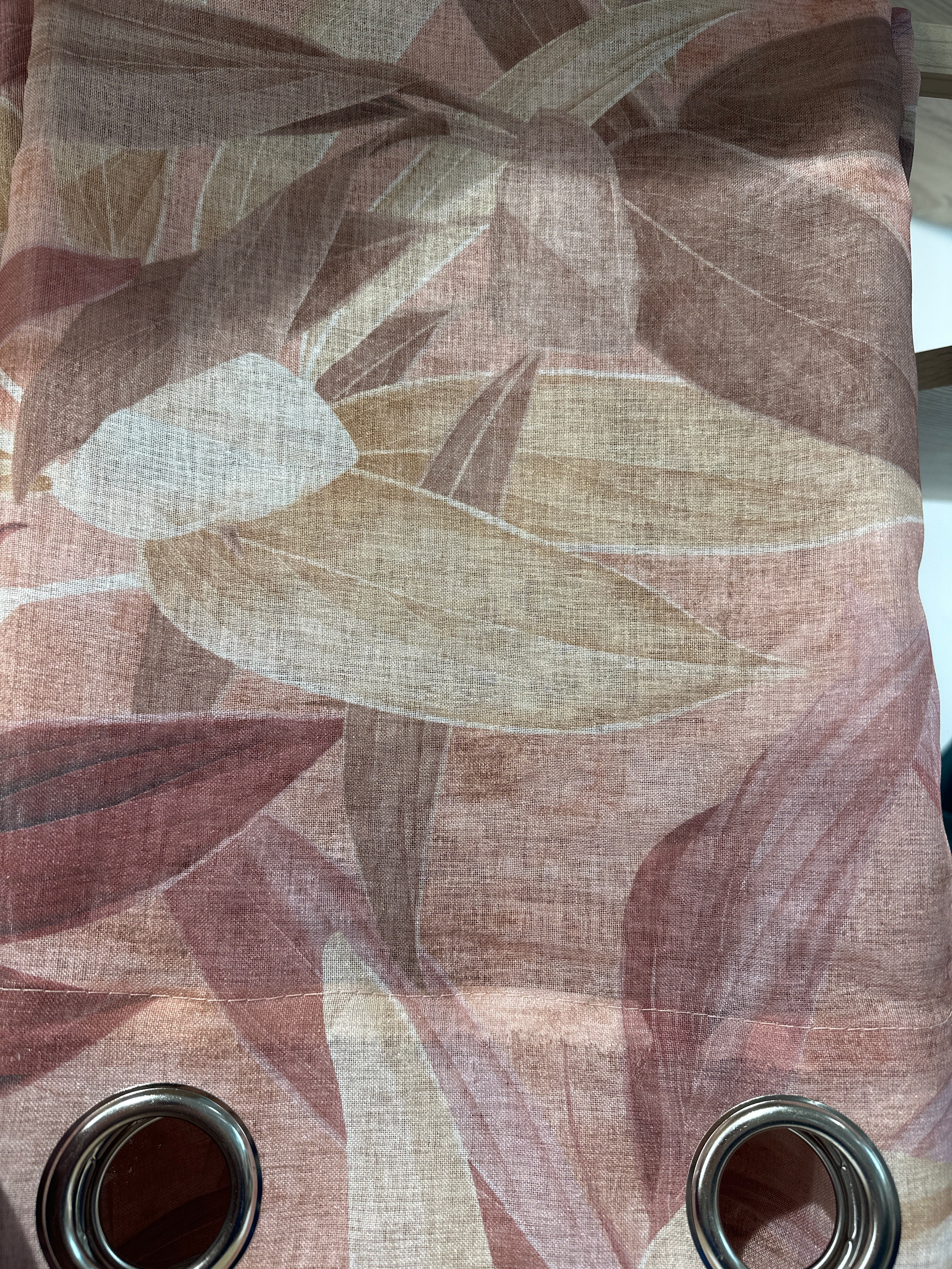 Tenda flora rosa salmone con occhielli H. 290cm | rohome