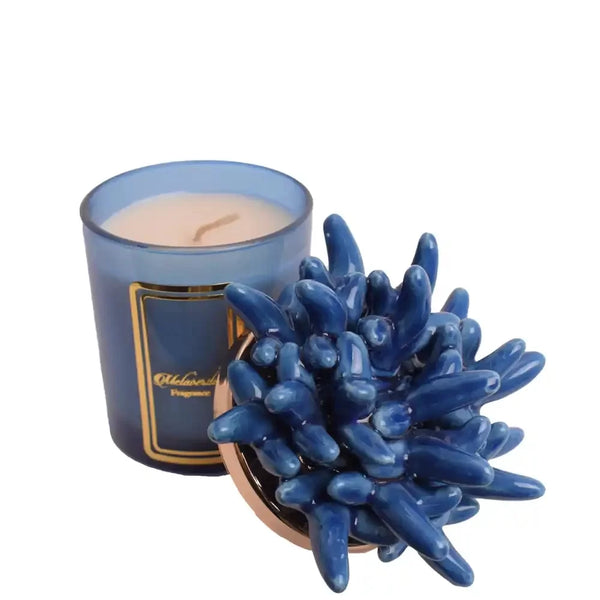 Melaverde - candela anemone 200 gr blu | rohome