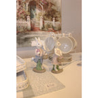 Decorazione pasqua coniglio lui con cesto uova in resina | rohome