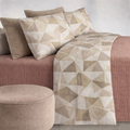 Completo letto in cotone stampato beige melson | Rohome