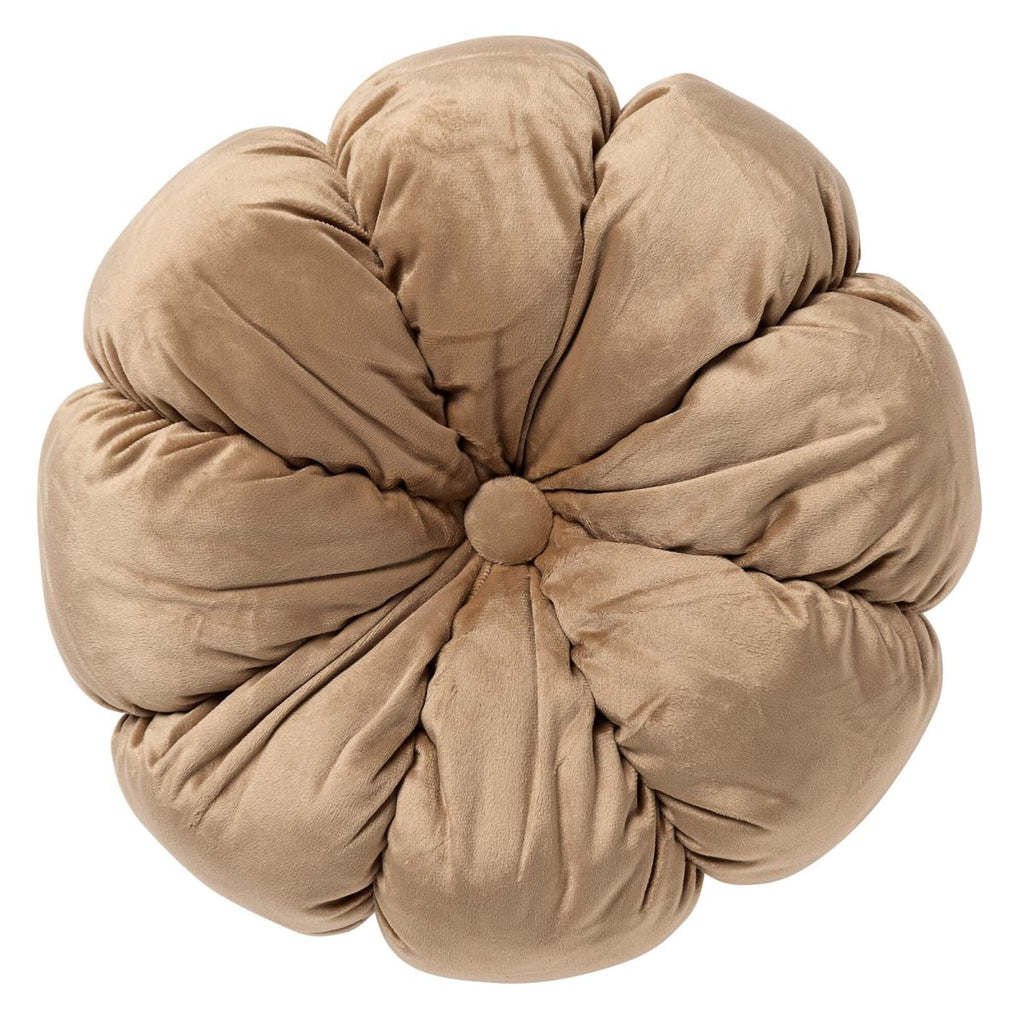 Cuscino arredo in velluto d.38cm a forma di fiore irish cream | Rohome