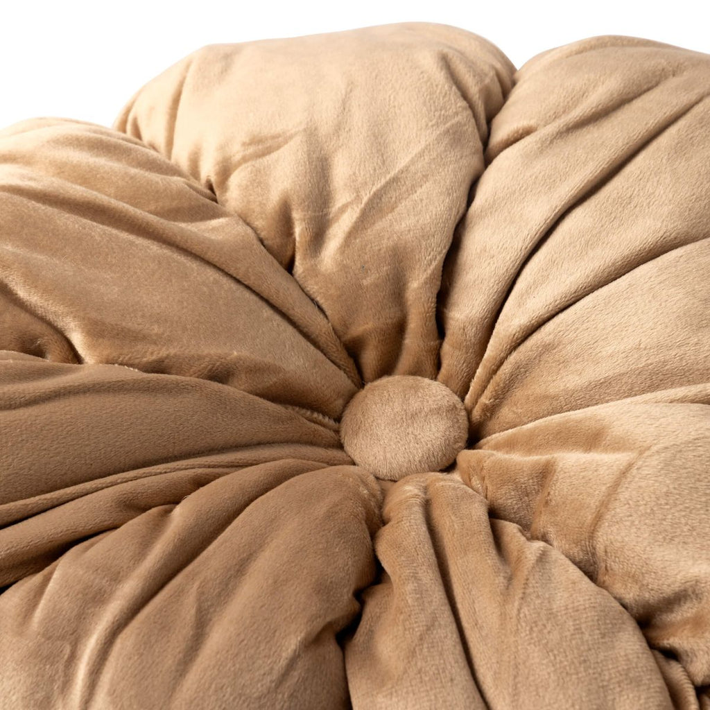 Cuscino arredo in velluto d.38cm a forma di fiore irish cream | Rohome