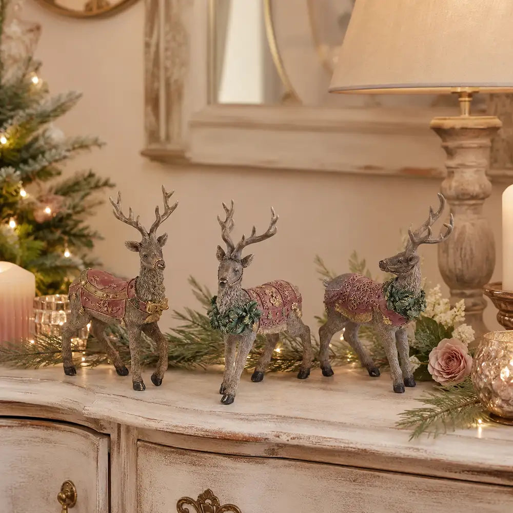 Edg - Decorazione figura renna natalizia in resina h.25cm  | Rohome