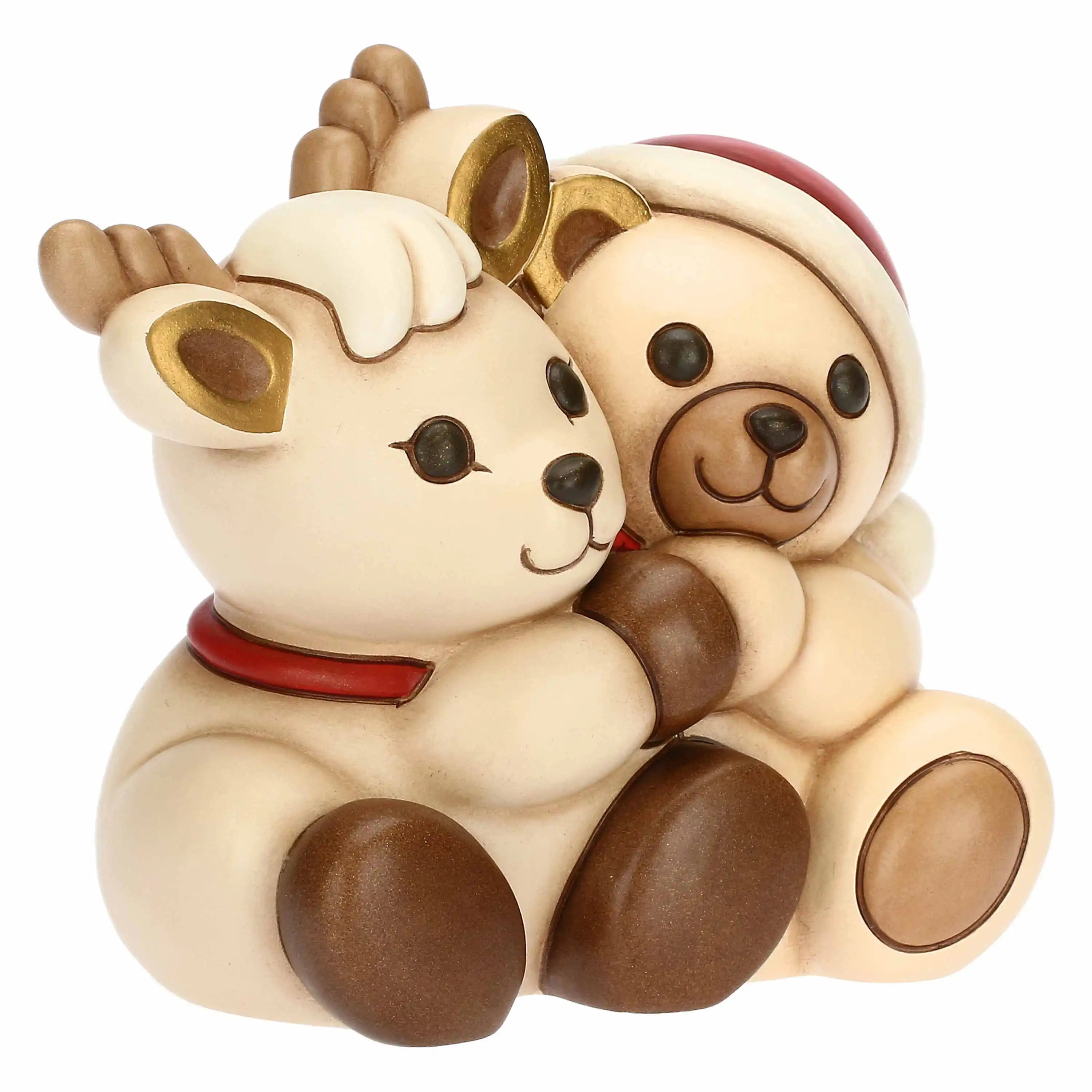 Thun - Coppia Teddy e Renna Robin abbracciati in ceramica | Rohome