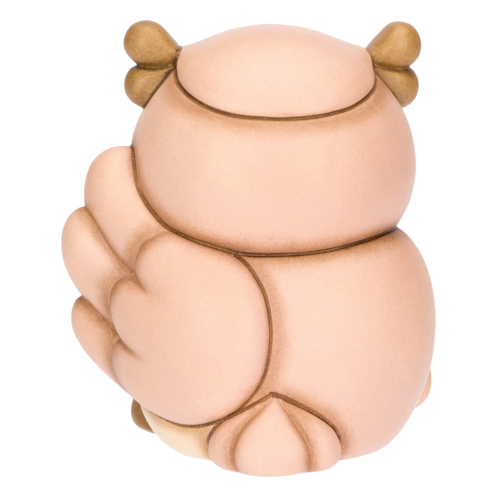 Thun- Gufo rosa con quadrifoglio in ceramica | rohome