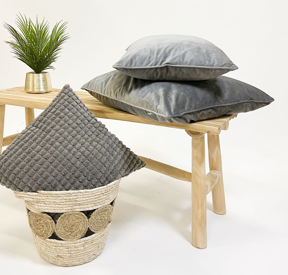 Cuscino arredo in velluto 45x45cm tortora| Rohome