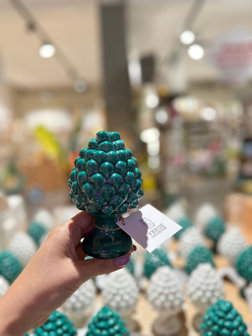 Pigna artigianale Verus Verde Ramina h 11cm | Rohome