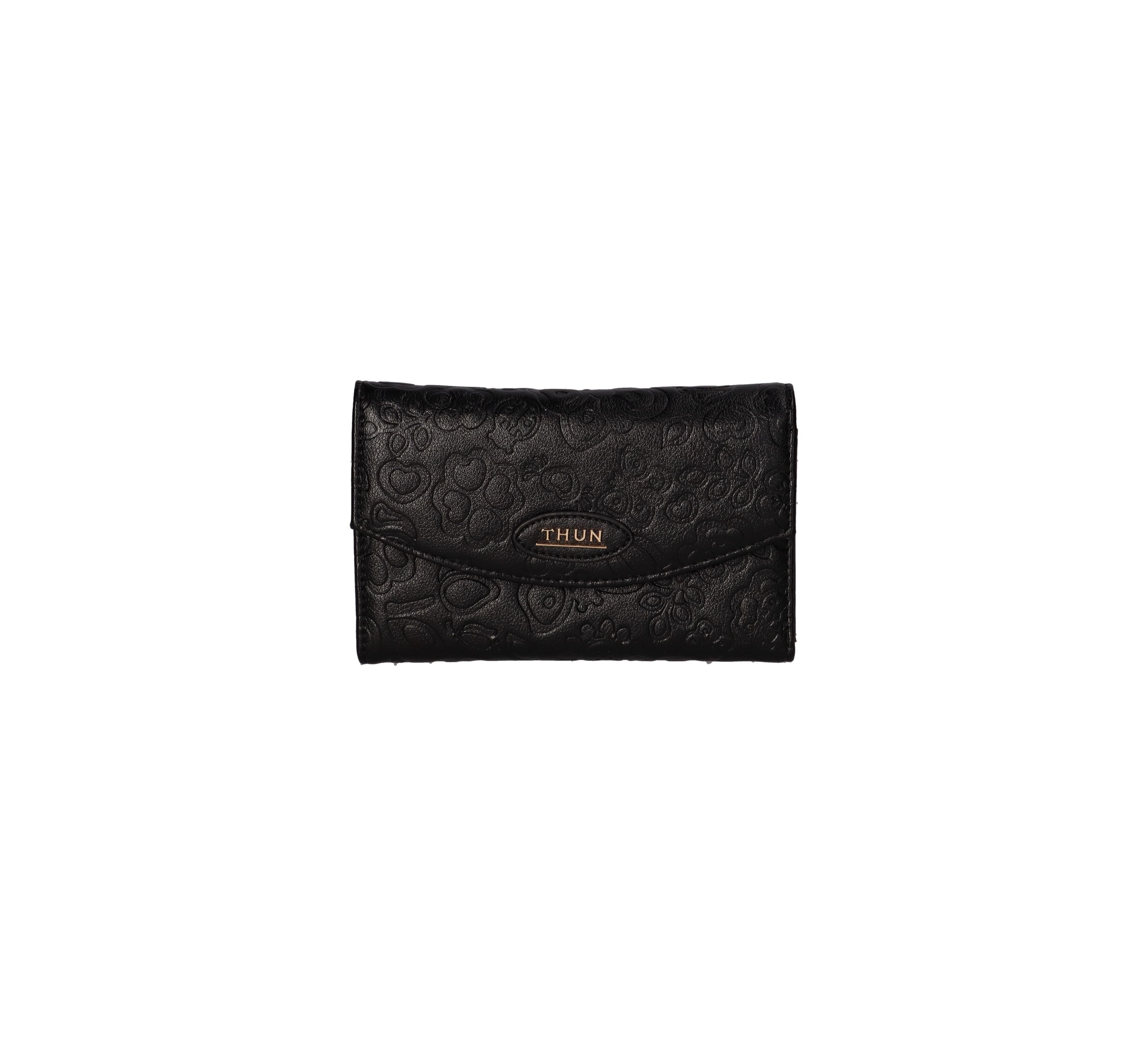 Thun - portafogli con bottone colore nero | rohome