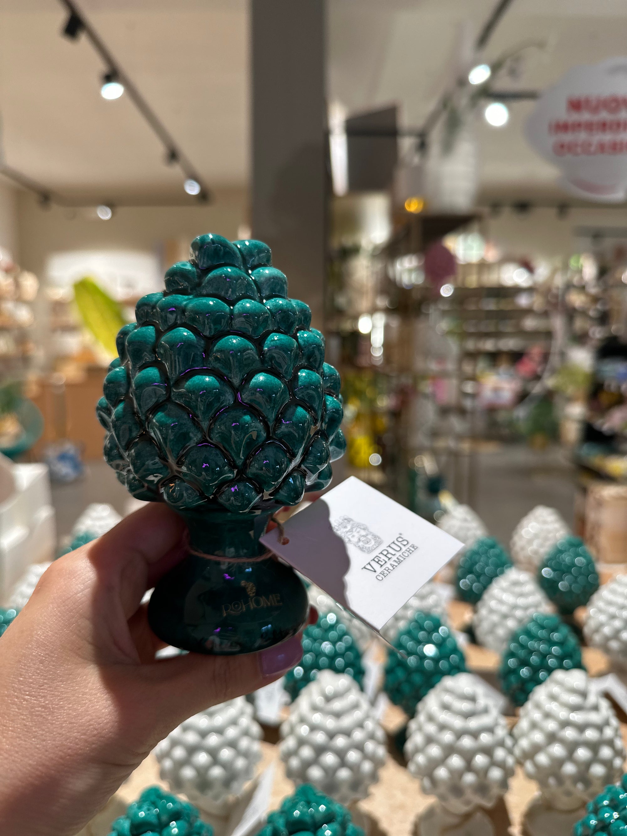 Pigna artigianale Verus Verde Ramina h 11cm | Rohome