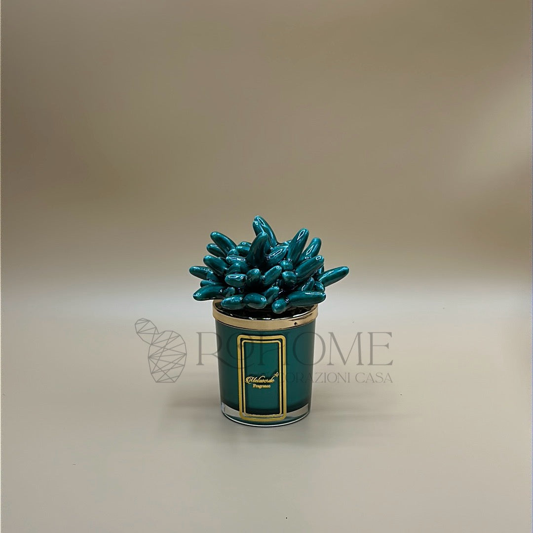 Melaverde - candela anemone 200 gr verde | rohome