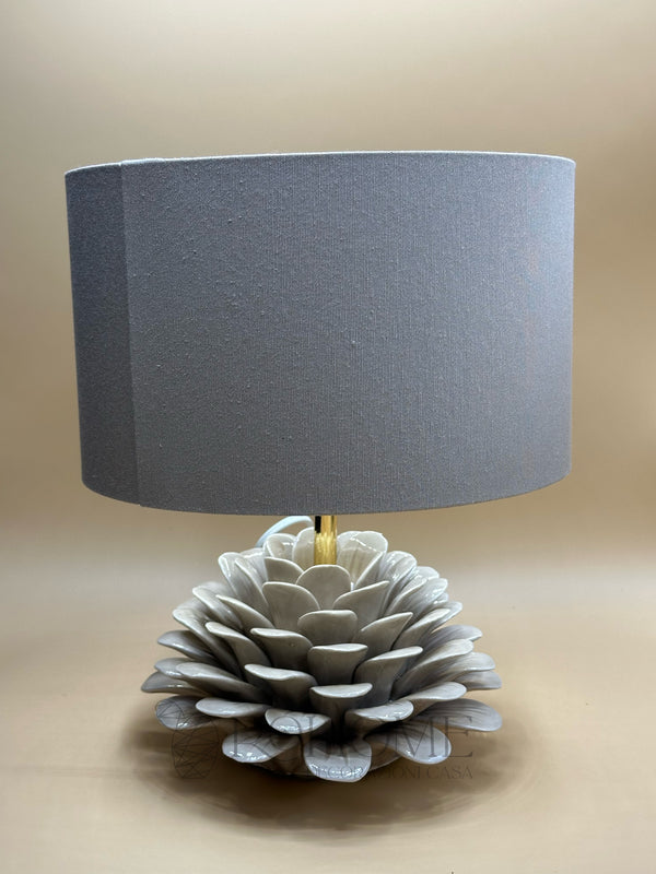 Melaverde - dove gray dahlia table lamp | rohome
