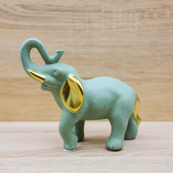Elefante in ceramica verde  | Rohome