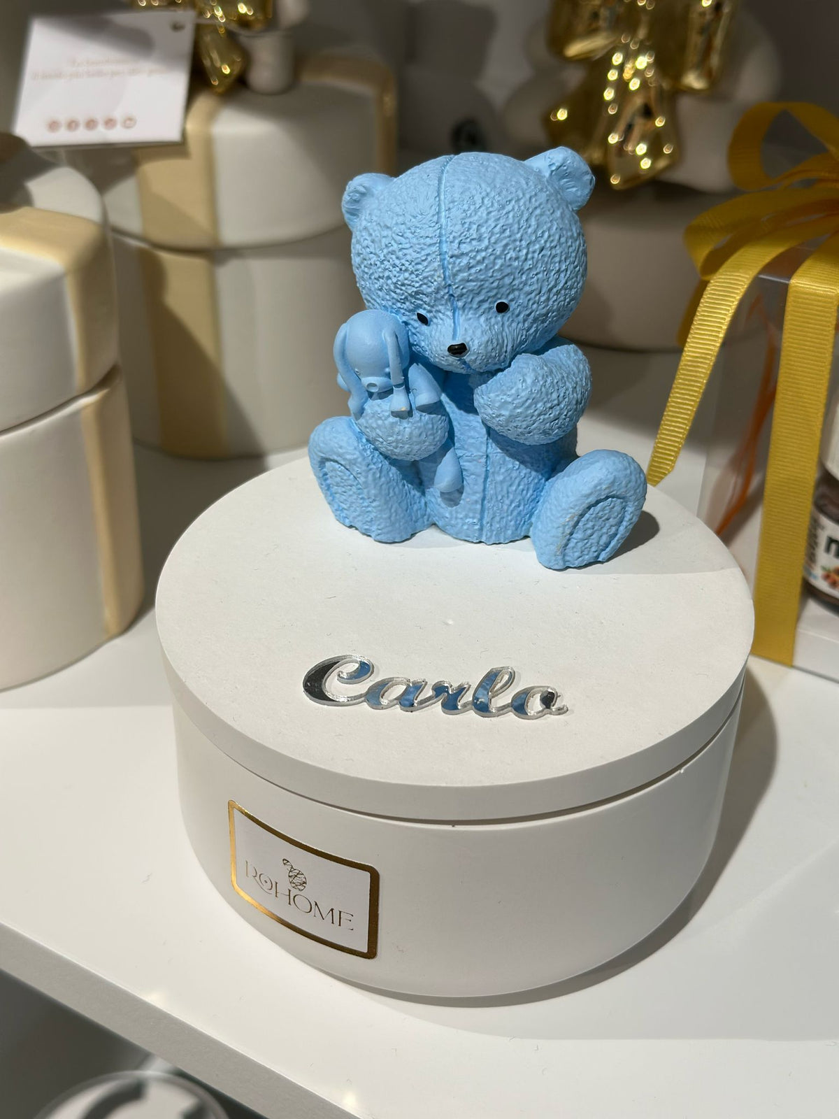 Candela con Orsetto Celeste