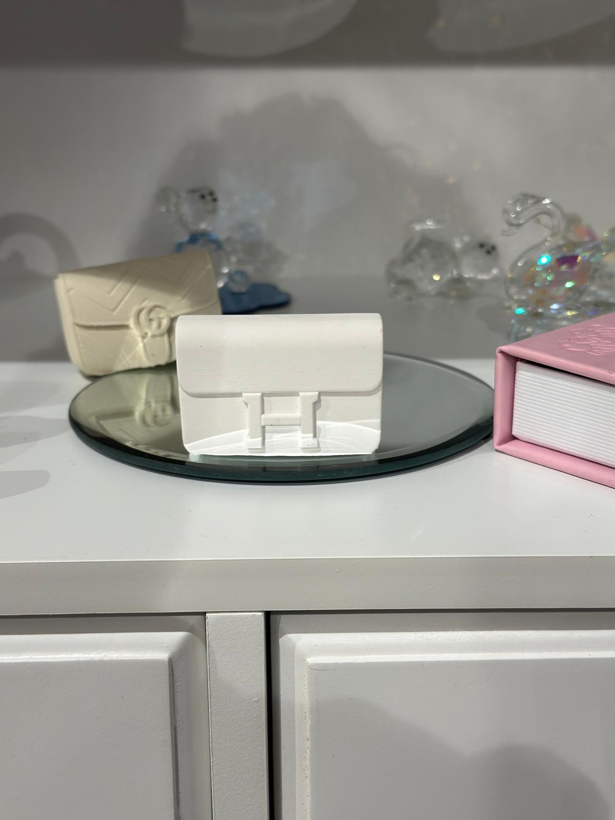 Bomboniera borsa piccola in gesso Hermes bianca | Rohome