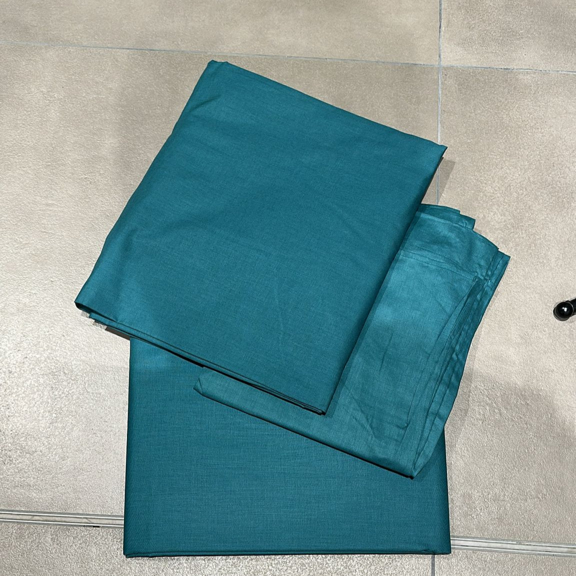 Completo letto matrimoniale Picasso in cotone ottanio | Rohome