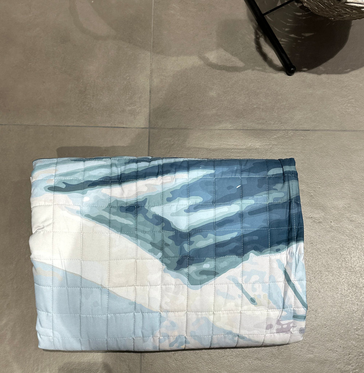 Trapuntino matrimoniale Clea bianco e azzurro | Rohome