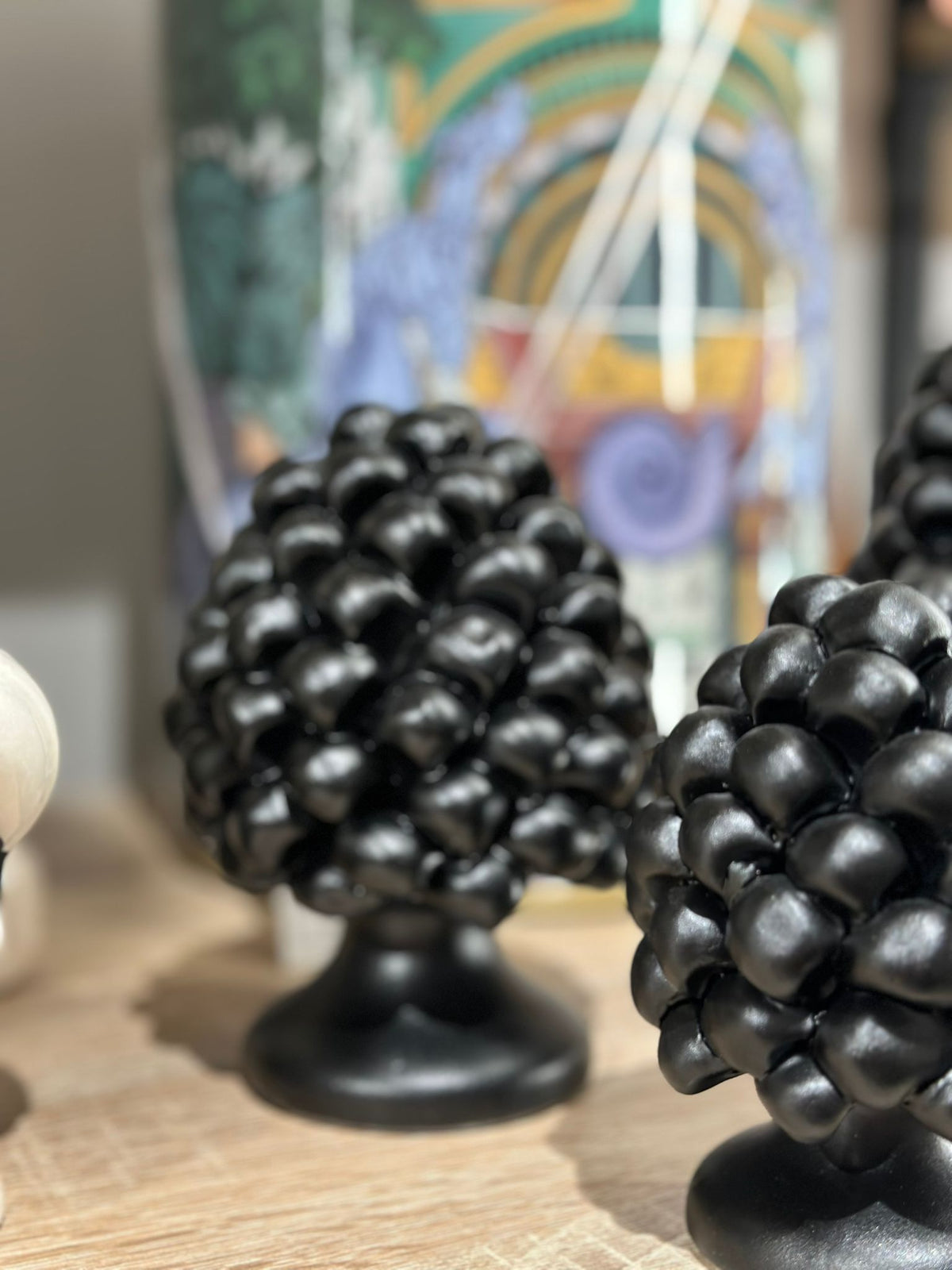 Verus - satin black pine cone h 15 | rohome
