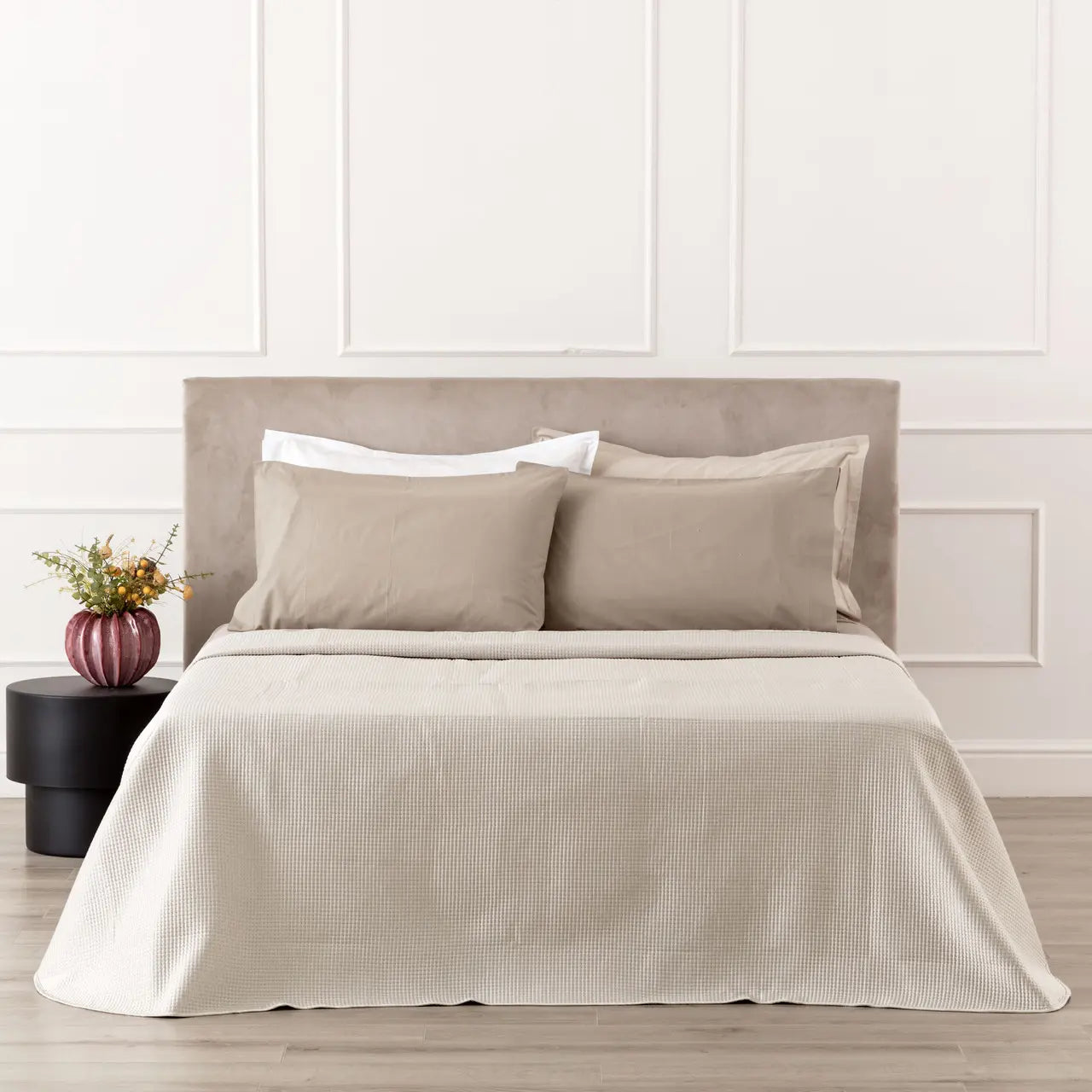 Trapuntino Capri satinato singolo beige | Rohome