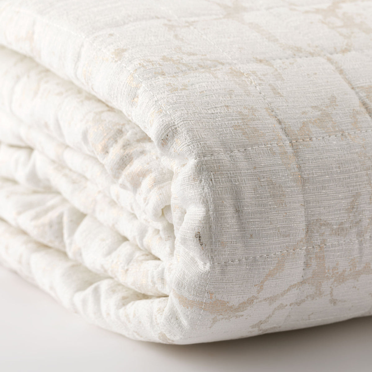 Trapuntino matrimoniale Kara beige stampa oro | Rohome