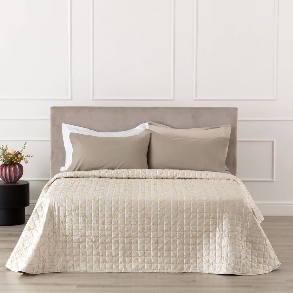 Trapuntino Coralline Jacquard matrimoniale panna | Rohome