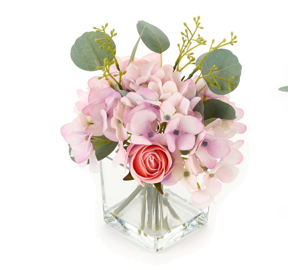 Rose artificiali colore rosa in vaso | Rohome
